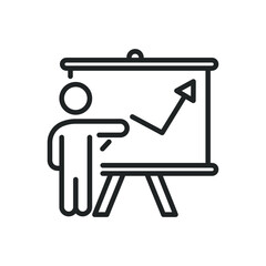 Wall Mural - presentation report thin line icons. editable stroke and perfect pixel on transparent