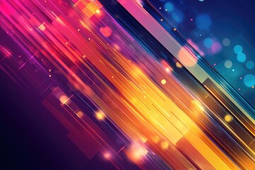 Wall Mural - vibrant, dynamic abstract design with diagonal lines and glowing elements