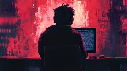 Cyberpunk Coder: Night Coding Session