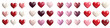 © R Studio - Vibrant Heart Shaped Symbols of Love Romance and Affection on White Background  An abstract composition of various red pink and white hearts in different sizes textures and glossiness levels