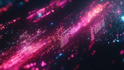 Wall Mural - abstract digital data stream. dynamic streams of light and particles, creating a sense of speed and 