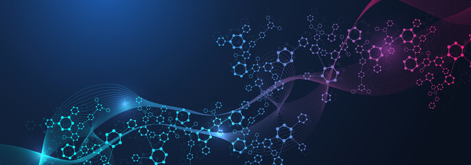 Wall Mural - ai technology abstract background. ai generative art creative banner concept in the digital style. h