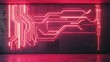 © anis rohayati - The walls feature neon circuit lines with light, creating a futuristic look. background wallpaper AI generated image
