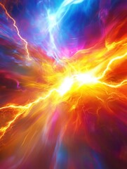 Aufkleber - Bright and Energetic Abstract Lightning Bolt Effect Illustrating Rapid Healing of Dental Implants