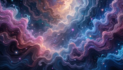 Wall Mural - Celestial Waves Of Light And Stardust Dreamscape