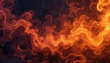 Wall Mural - Abstract swirling orange and dark red flames