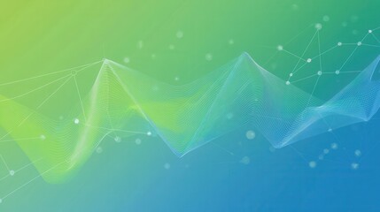Leinwandbilder - Dynamic trend lines blend into a data grid, representing political and economic analysis with cool blue and green tones for trust and intelligence