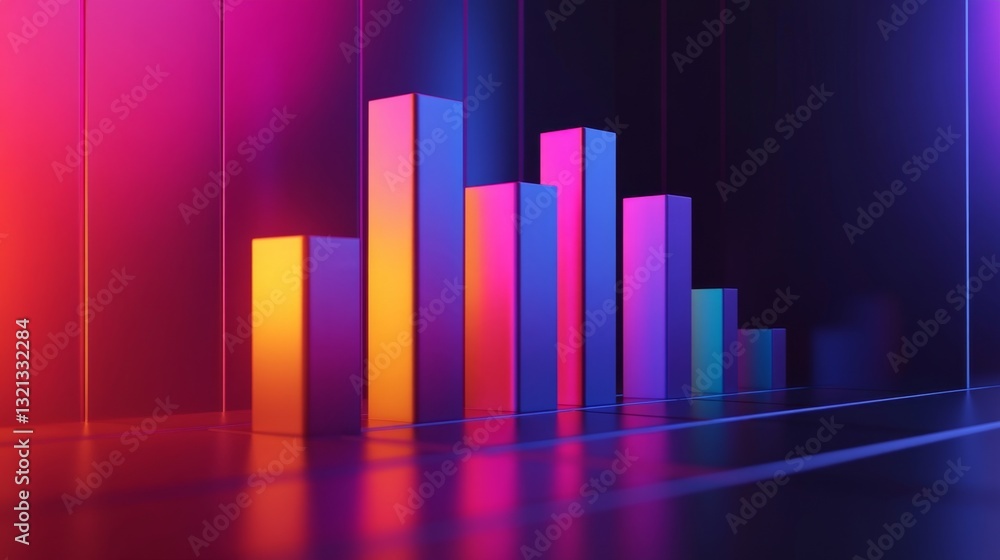 Professional D bar graph with a smooth gradient background, ideal for ...