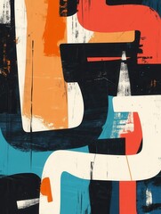 Fototapete - Bold typographic background featuring oversized abstract text with vibrant color contrasts
