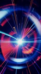 Wall Mural - Dynamic light burst transition with vibrant neon energy patterns