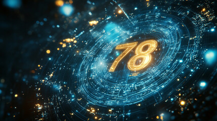 Wall Mural - a glowing celestial map where the number 