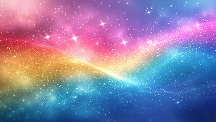 Wall Mural - colorful rainbow galaxy with stars swirling in the universe for backdrop
