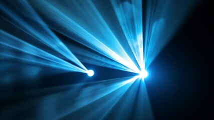 Wall Mural - blue stage light beams, dark background, concert backdrop, event design