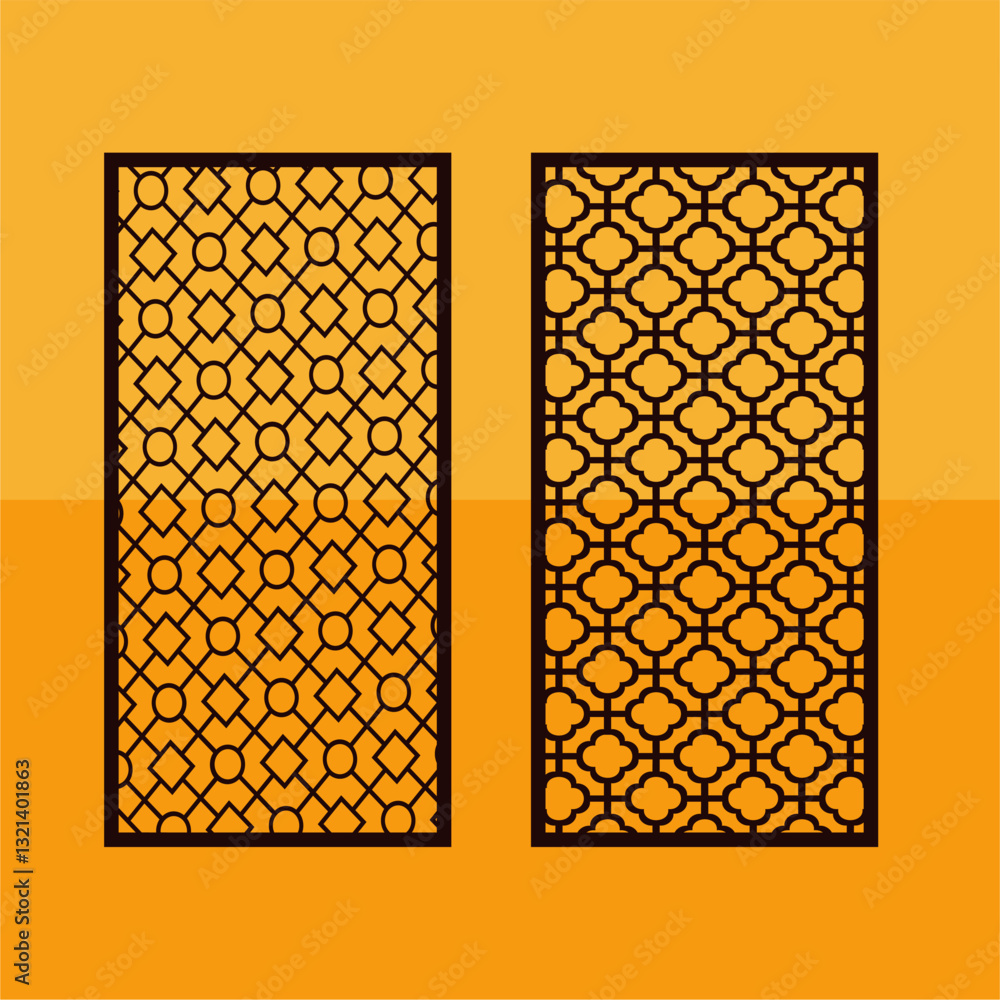 Kitchen and Hall Jali geometric CNC jaali pattern for laser cutting and ...