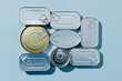 © nito - some unopened tin cans of different canned food