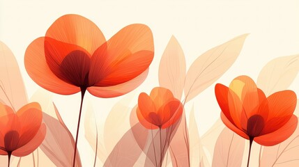 Wall Mural - soft peach and ivory floral background with delicate gradient patterns for elegant design projects