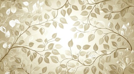 Wall Mural - soft beige background with delicate leaf and vine pattern, ideal for elegant design and creative pro
