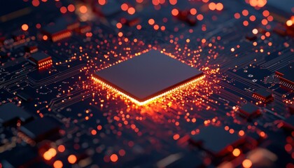 Central processor glowing