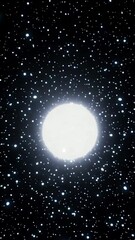 Wall Mural - Celestial journey: glowing orb navigates starry night sky in mesmerizing motion