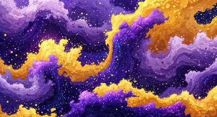 Wall Mural - yellow purple abstract glitter texture anime on background illustration