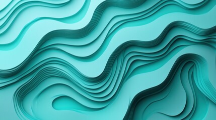 Sticker - serene aqua waves on a light teal background with elegant turtle-inspired patterns