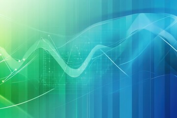 Leinwandbilder - Dynamic background blending trend lines and data grids for political and economic analysis in cool blue and green tones