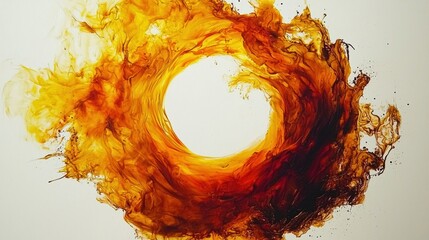 Sticker - bright and soft abstract swirls of yellow, orange, and purple streaks creating dynamic circular form