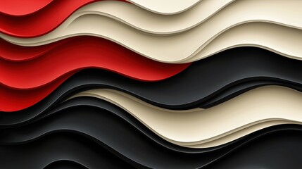 Wall Mural - abstract composition of soft gradients with bold red, black, white shapes creating a dynamic visual 