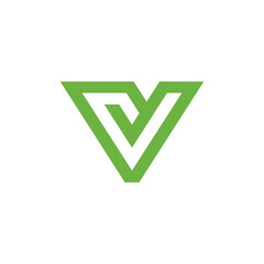 Abstract Geometric Letter V Logo design vector template isolated on white background