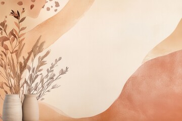 Poster - Warm bohemian style background with organic patterns and subtle textures for artistic inspiration and home decor