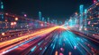 © Arthur - Futuristic cityscape with dynamic light trails illustrating technology and urban life at night