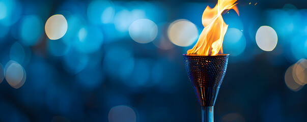 Poster - Elegant torch flame against bokeh background