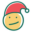 © Julie - slant smile santa claus hat face emoticon