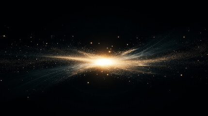 Wall Mural - cosmic bloom: a radiant burst of light explodes across the black expanse of space, surrounded by swi