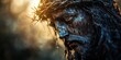 © Georg - Emotional depiction of a religious figure wearing a crown of thorns in a serene setting at twilight
