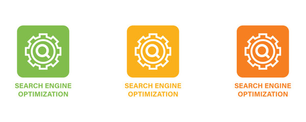 Search engine optimization icon vector set, flat colorful SEO icons vector set isolated on white background.