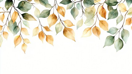 Wall Mural - Autumn Leaves Border Design