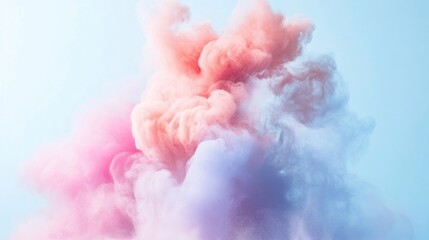 Fototapete - Abstract pastel pink, purple, and white smoke cloud.