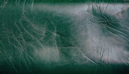 Aufkleber - deep green genuine leather texture with natural wrinkles and subtle sheen, ideal for luxury fashion, upholstery, and design