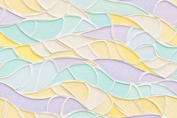 Wall Mural - pastel colored mosaic creating wavy pattern background