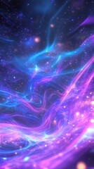 Wall Mural - wavy energy flows creating a colorful and vibrant cosmic scene
