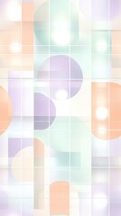 Wall Mural - abstract pastel colors geometric shapes background with grid pattern and glowing lights