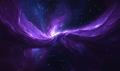 purple and blue nebula swirling in space.