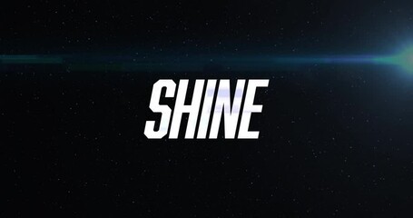 Wall Mural - Animation of bold white text shining over starry night sky background