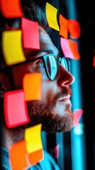 Poster - Immersive Creativity Unleashed Gen Z Digital Innovators Mindful Design Process with Vibrant Post-It Workflow Visualization for Next-Gen Professional Storytelling