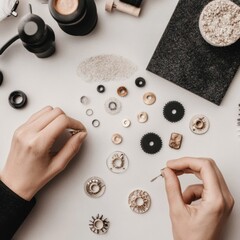 Poster - Precision Craft Meets Modern Luxury Artisanal Watchmaking Restoration with Micro-Engineering Detailing - Sustainable Precision Manufacturing Expertise