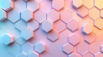Wall Mural - A minimalistic abstract background with a honeycomb-like hexagonal pattern, utilizing subtle gradients and soft colors to achieve a sleek and elegant look.