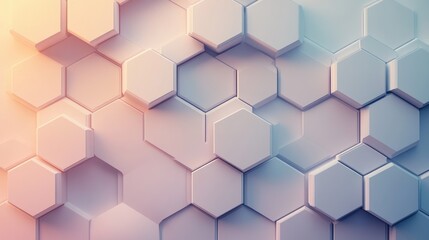 Wall Mural - abstract hexagonal pattern in soft pastel tones for modern design