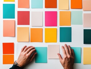 Fototapete - Chromatic Workflow Optimization Collaborative Design Strategy with Modular Color Planning - Next-Gen Business Visualization for Creative Productivity