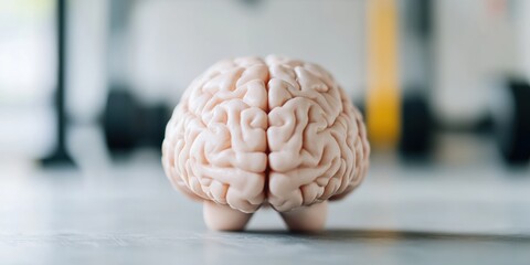 Fototapete - Neurofitness Revolution Minimalist Brain Model Exploring Cognitive Performance Enhancement in High-Performance Wellness Environments - Cutting-Edge Mental Strength Training